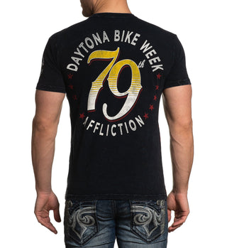AFFLICTION Men's T-Shirt S/S DAYTONA 79 Tee Black Label Biker