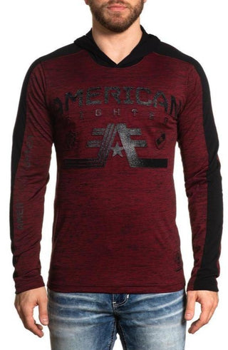 AMERICAN FIGHTER Men's T-Shirt L/S CRESTWOOD HOODIE Premium Athletic