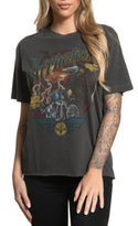 AFFLICTION Women's T-Shirt S/S BLACK HILLS Tee Biker