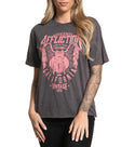 AFFLICTION Women's T-Shirt S/S AC DESORT ROUTE Tee Biker