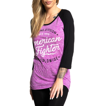 AMERICAN FIGHTER Women's T-Shirt STINGER RAGLAN Tee Biker