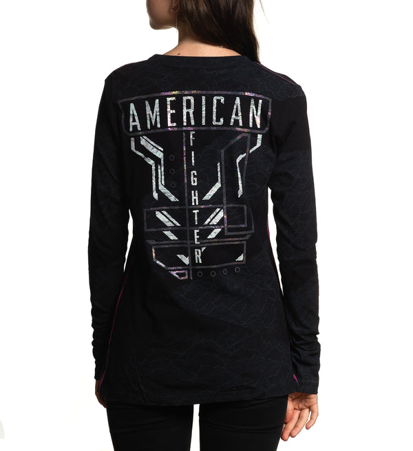 AMERICAN FIGHTER Women's Long Sleeve T-Shirt SELVIN Black