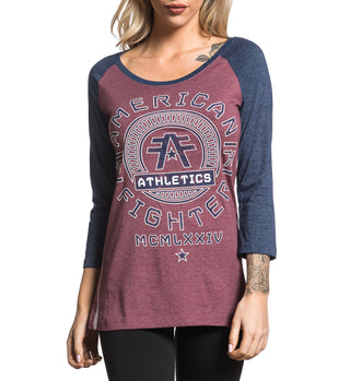 AMERICAN FIGHTER Women's T-Shirt PARK RIDGE RAGLAN Tee Biker