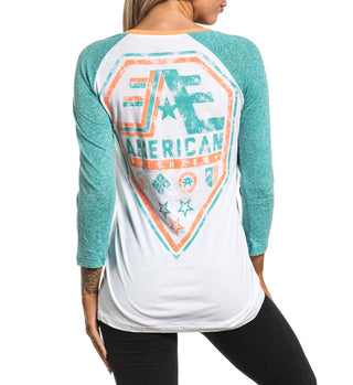 AMERICAN FIGHTER Women's T-Shirt STONY BROOK RAGLAN Tee Biker