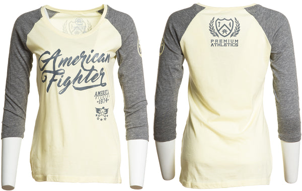 AMERICAN FIGHTER Women's T-Shirt TRINITY RAGLAN Tee Biker