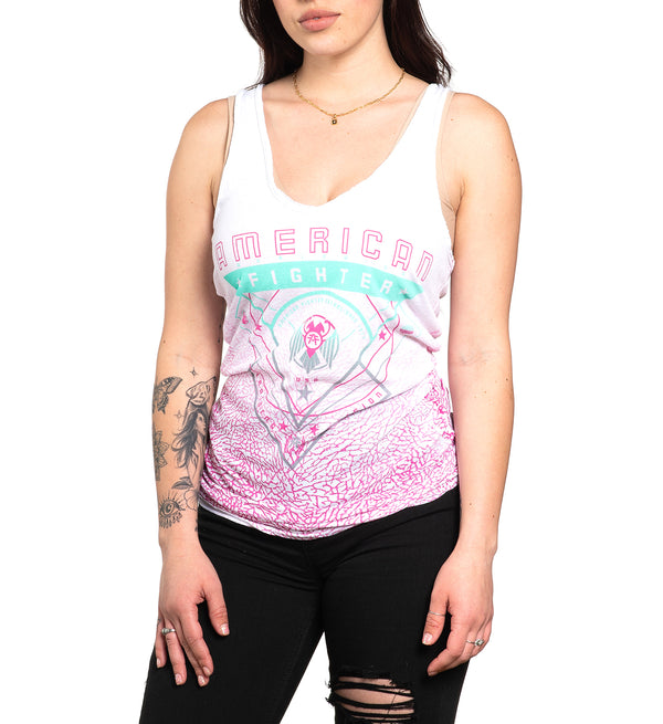 AMERICAN FIGHTER Women's T-Shirt TANK VALDEZ RACER Athletic Biker