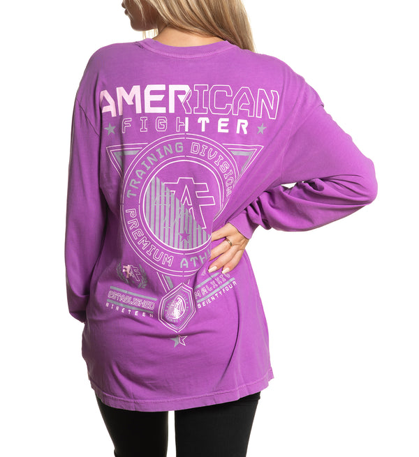 AMERICAN FIGHTER Women's T-Shirt L/S MASSACHUSETTS Tee Biker