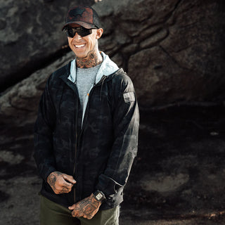 Howitzer Style Men's Track Jacket Combatant Hooded Military Grunt MFG