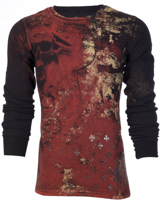 Archaic by Affliction Men's Thermal Shirt BRASS Black
