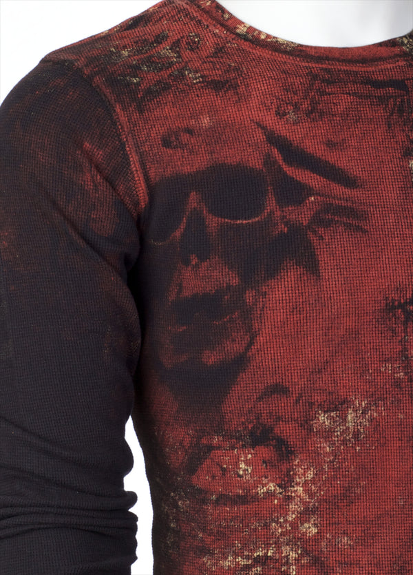 Archaic by Affliction Men's Thermal Shirt BRASS Black
