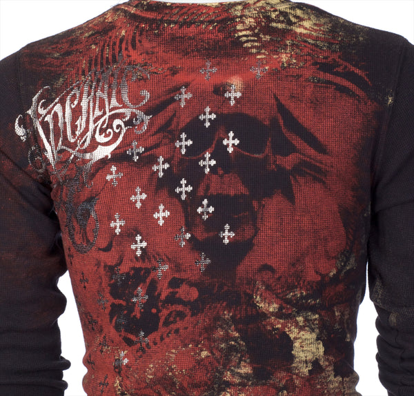 Archaic by Affliction Men's Thermal Shirt BRASS Black