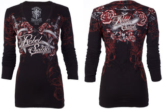 Rebel Saint by Affliction Women's T-shirt Sunbreak ^