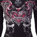 REBEL SAINT by AFFLICTION Womens T-shirt LOVE BIG Black NWT