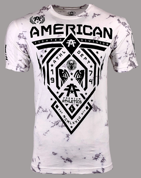 AMERICAN FIGHTER Fairbanks White Tie Dye Athletic Fit Mens T-shirt S-3XL NWT *