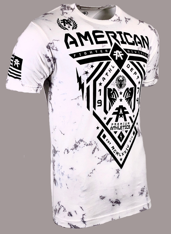 AMERICAN FIGHTER Fairbanks White Tie Dye Athletic Fit Mens T-shirt S-3XL NWT *