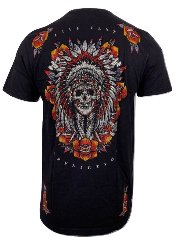 AFFLICTION Men's T-Shirt S/S JUNGLE ROT Premium Black Label Biker MMA