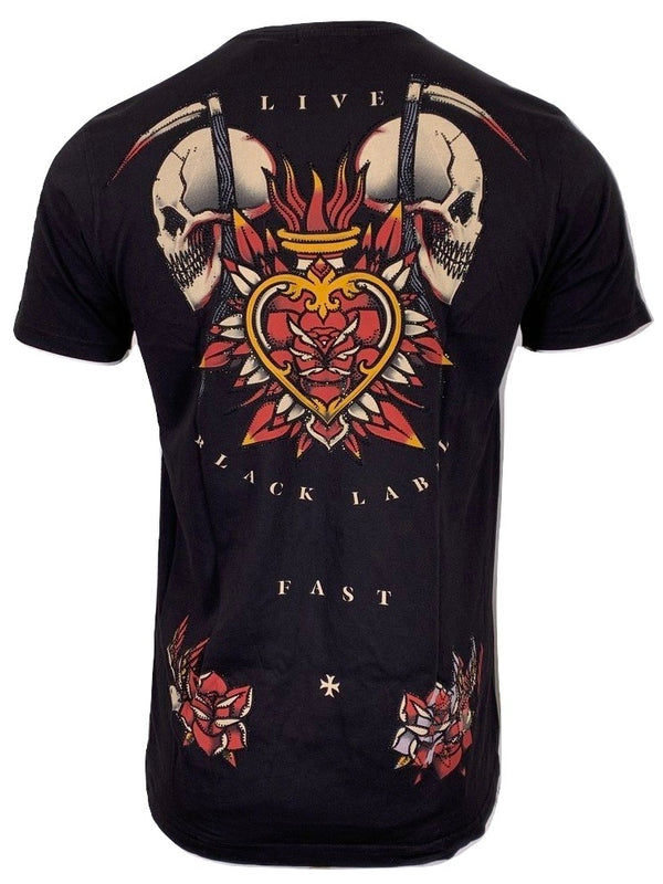 AFFLICTION Men's T-Shirt S/S DEATH FLAME TEE Black Label Biker