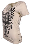 AFFLICTION Women's T-Shirt S/S SAPPHIRE LAKE Tee Biker