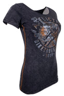 AFFLICTION Women's T-Shirt S/S BIKETOBERFEST Tee Biker