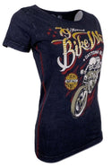 AFFLICTION Women's T-Shirt S/S DAYTONA 79 Tee Biker
