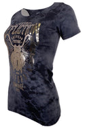 AFFLICTION Women's T-Shirt S/S AC DESERT ROUTE Tee Biker