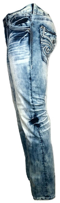 AFFLICTION ACE FLEUR VALDEZ-L Men's Denim Jeans Blue