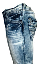 AFFLICTION ACE FLEUR VALDEZ-L Men's Denim Jeans Blue