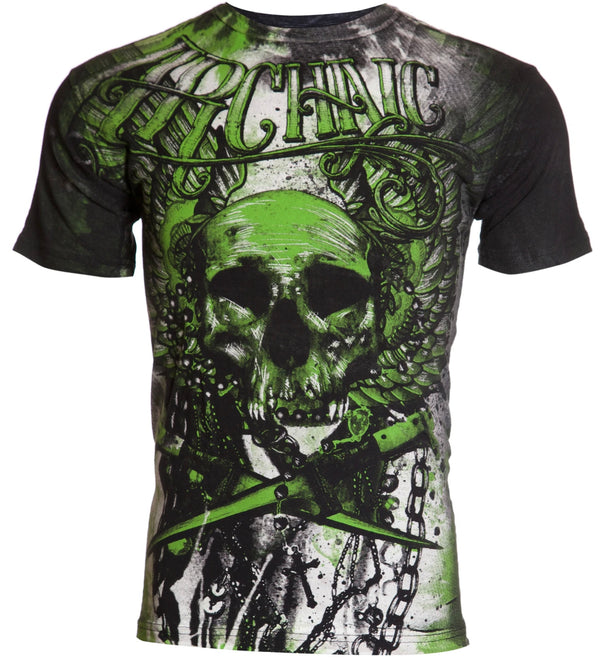 Archaic By Affliction Men's T-shirt CADAVEROUS Black