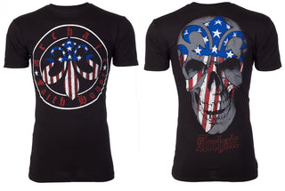 ARCHAIC Mens Short Sleeve BORN PATRIOT Crewneck T-Shirt +