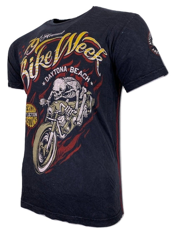 AFFLICTION Men's T-Shirt S/S DAYTONA 79 Tee Black Label Biker