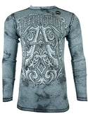 AFFLICTION Men's Thermal L/S CAUSEWAY CHALBOARD Reversible Shirt Premium