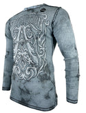 AFFLICTION Men's Thermal L/S CAUSEWAY CHALBOARD Reversible Shirt Premium