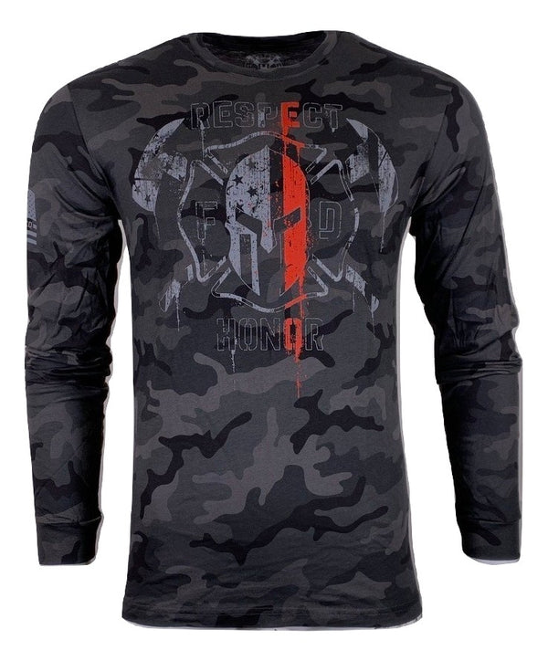 HOWITZER Clothing Men's T-Shirt L/S RESPECT FIRE Black Label