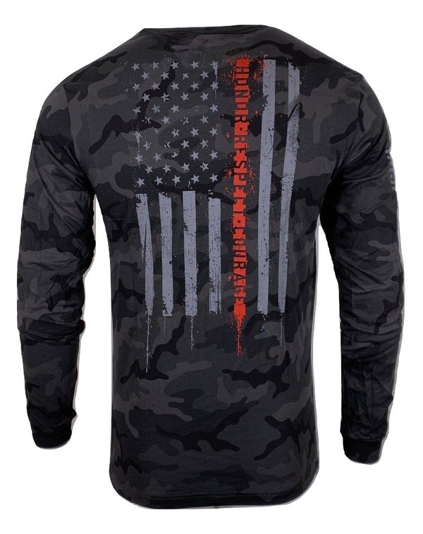 HOWITZER Clothing Men's T-Shirt L/S RESPECT FIRE Black Label