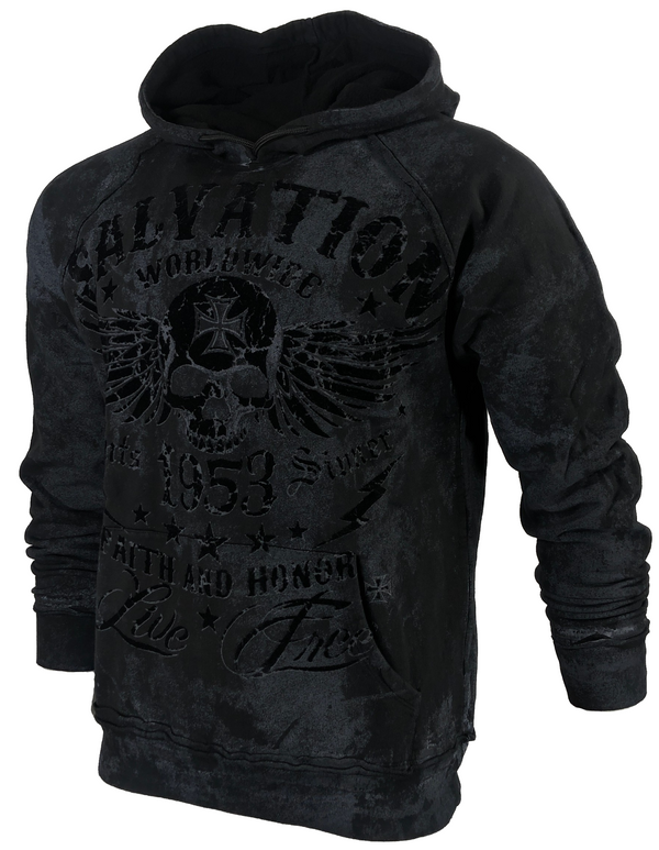 ARCHAIC AFFLICTION Men's Long Sleeve BLACK TIDE Heavyweight Hoodie