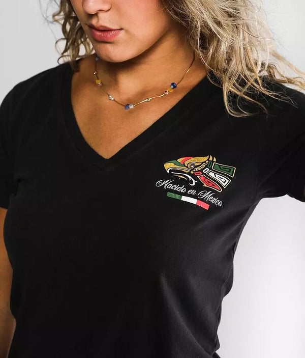 Freedom Ranch Women's T-Shirt Eagle V-neck Black ^