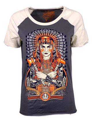 SECRET ARTIST by AFFLICTION Women's T-Shirt S/S WARRIOR Tee