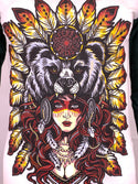 SECRET ARTIST by AFFLICTION Women's T-Shirt L/S NATIVE BEAR Tee