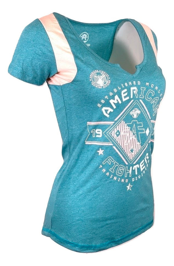 AMERICAN FIGHTER Women's T-Shirt S/S MASSACHUSETTS Tee Biker