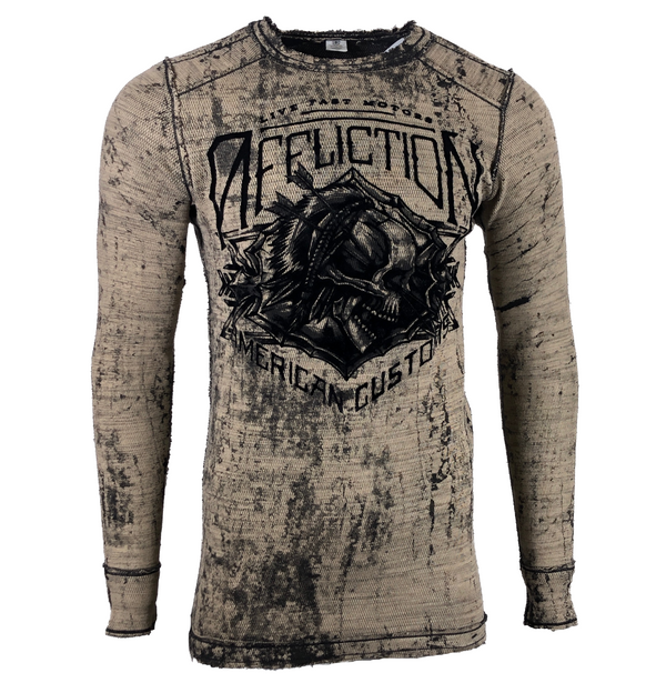 AFFLICTION Men's Long Sleeve Reversible Thermal Shirt AC NATIVE OUTLAW