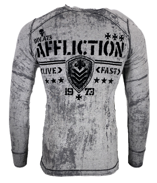 AFFLICTION Men's Long Sleeve Reversible Thermal Shirt CORE DIVISION