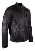 AFFLICTION Leather FULL MEASURE JACKET Limited Edition Washed Black