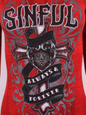 Sinful AFFLICTION Women's L/S THERMAL Shirt ELOISE Tee Wings Biker