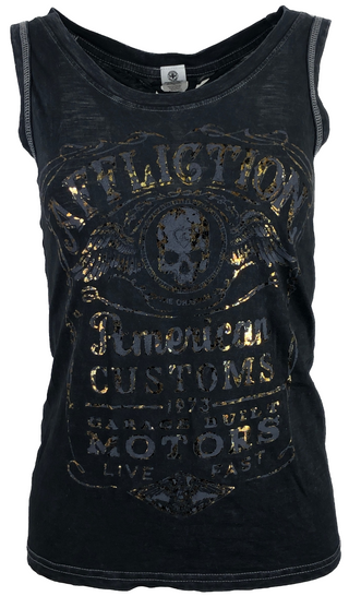 AFFLICTION Women's Tank S/S FINE AGED CHEETAH Tee Biker