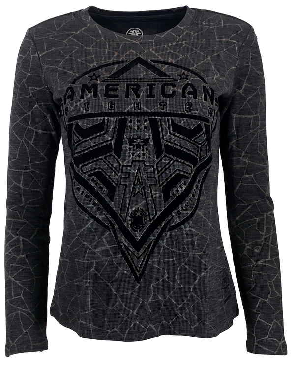 AMERICAN FIGHTER Women's Long Sleeve T-Shirt HAWTHORN Black