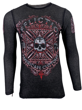 AFFLICTION Men's Thermal L/S SPECTRA SPECTRUM Reversible Shirt Premium