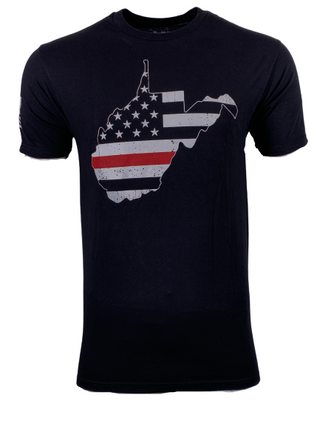 HOWITZER Clothing Men's T-Shirt S/S WEST VIRGINIA RED Tee Black Label