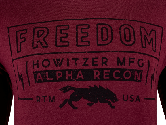 HOWITZER Clothing Men's T-Shirt L/S FREEDOM ATHLETICS Tee Black Label