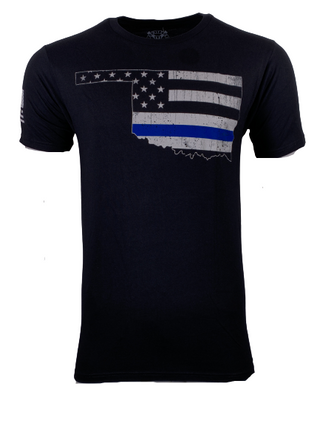 HOWITZER Clothing Men's T-Shirt S/S OKLAHOMA BLUE Tee Black Label