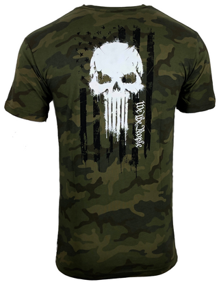 Howitzer Style Men's T-Shirt SKULL FREEDOM FLAG Military Grunt MFG